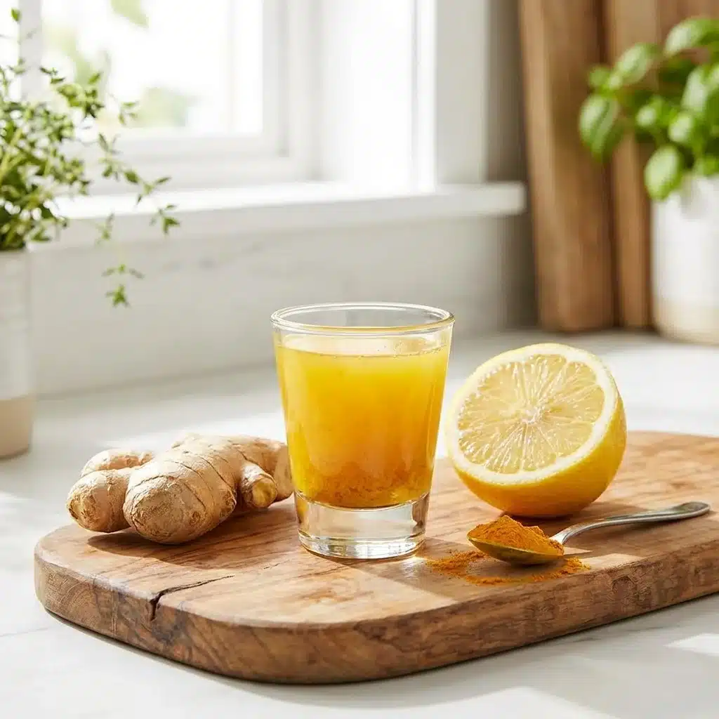 Lemon Ginger Turmeric Shot Boosts Immunity