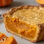 Delicious homemade pumpkin bread loaf with spices and nuts