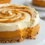Soft and elegant pumpkin cheesecake slice on a plate