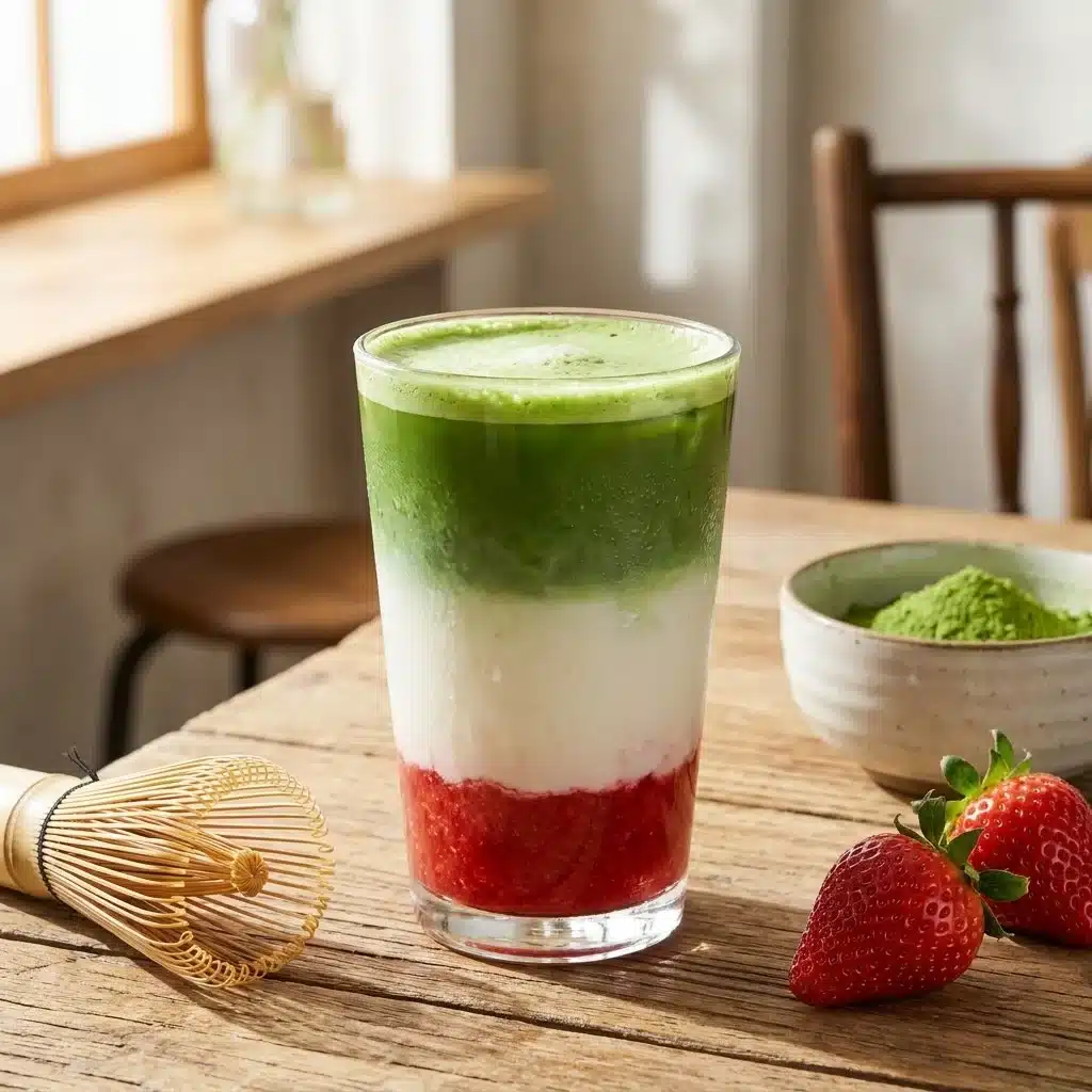 Strawberry Matcha Latte Mood Boost