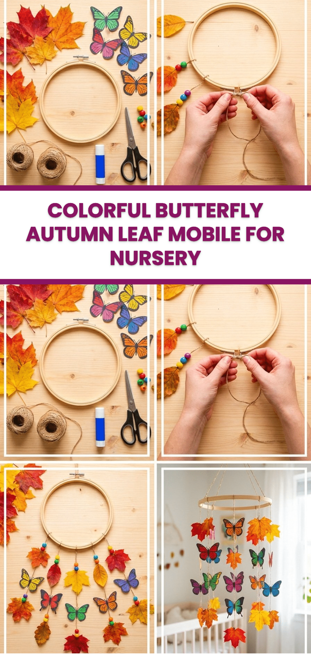Colorful Butterfly Autumn Leaf Mobile for Nursery 2 Colorful Butterfly Autumn Leaf Mobile for Nursery