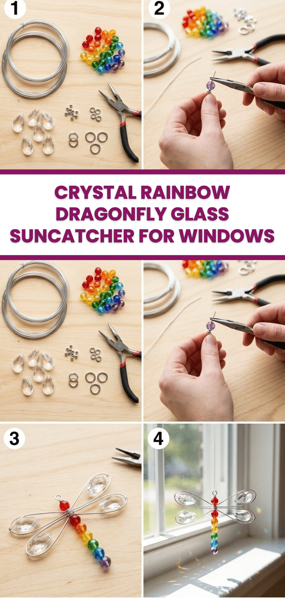 Crystal Rainbow Dragonfly Glass Suncatcher for Windows 2 Crystal Rainbow Dragonfly Glass Suncatcher for Windows
