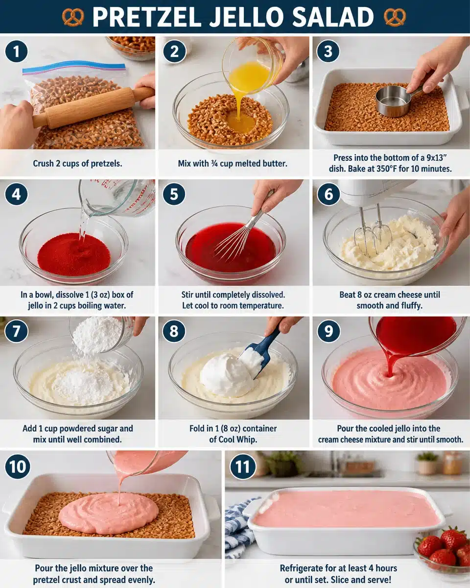 Delicious Pretzel Jello Salad for Your Next Gathering 4 pretzel jello salad