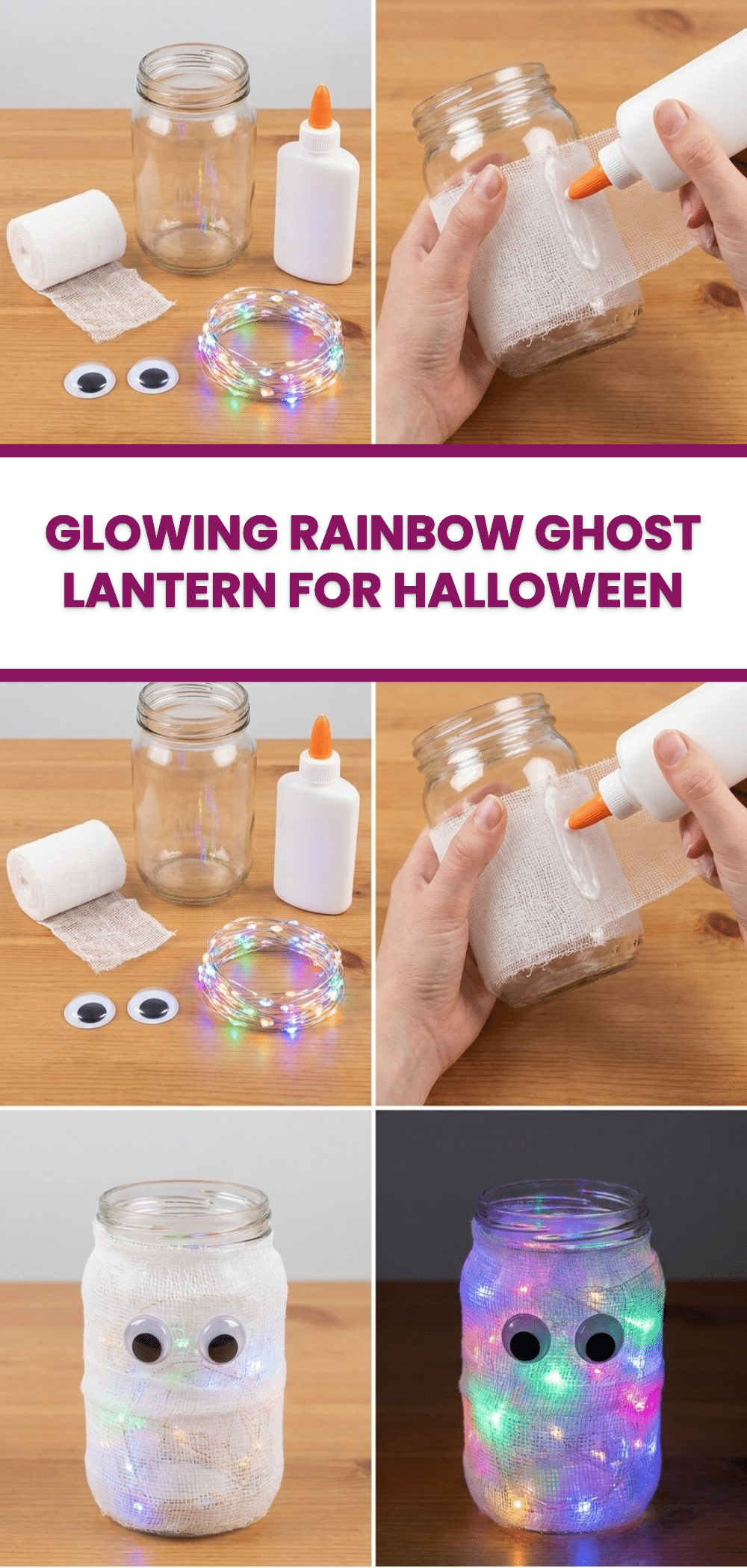 Glowing Rainbow Ghost Lantern for Halloween 2 Glowing Rainbow Ghost Lantern for Halloween