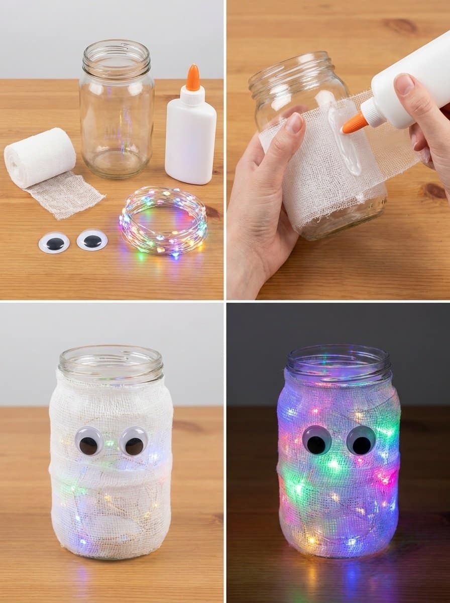 Glowing Rainbow Ghost Lantern for Halloween 3 Glowing Rainbow Ghost Lantern for Halloween