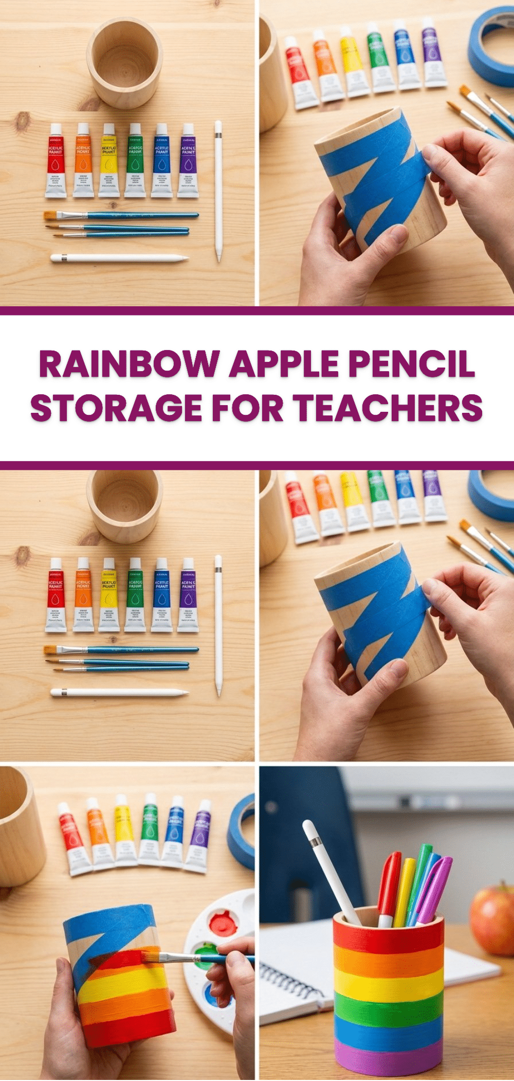 Rainbow Apple Pencil Storage for Teachers 2 Rainbow Apple Pencil Storage for Teachers