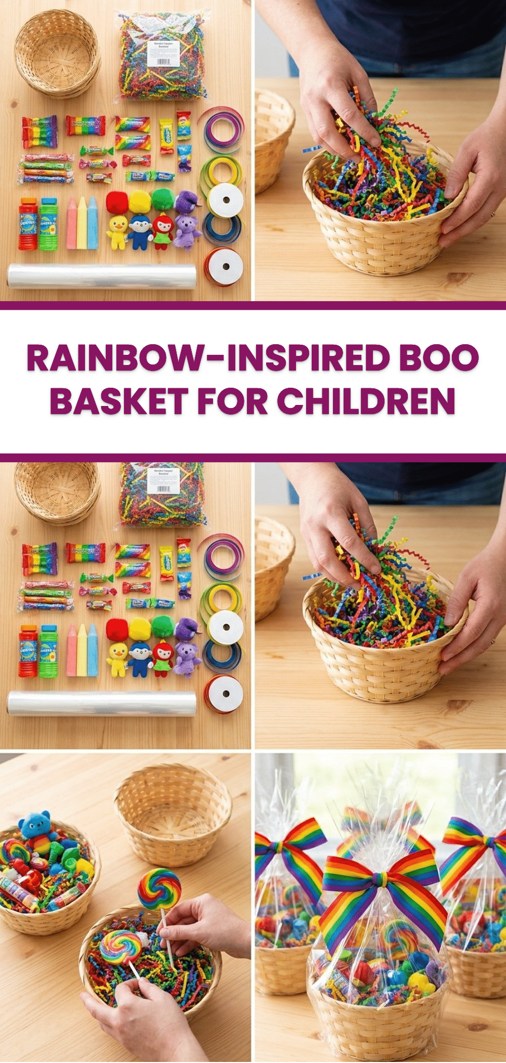 Rainbow-Inspired Boo Basket for Children