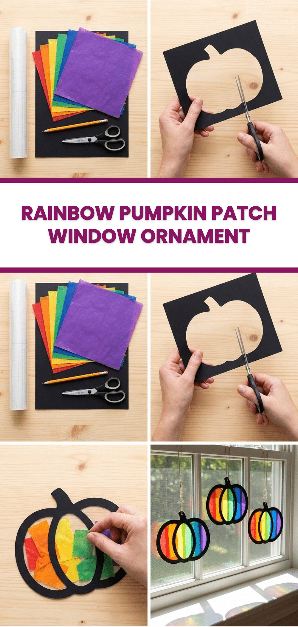 Rainbow Pumpkin Patch Window Ornament 2 Rainbow Pumpkin Patch Window Ornament