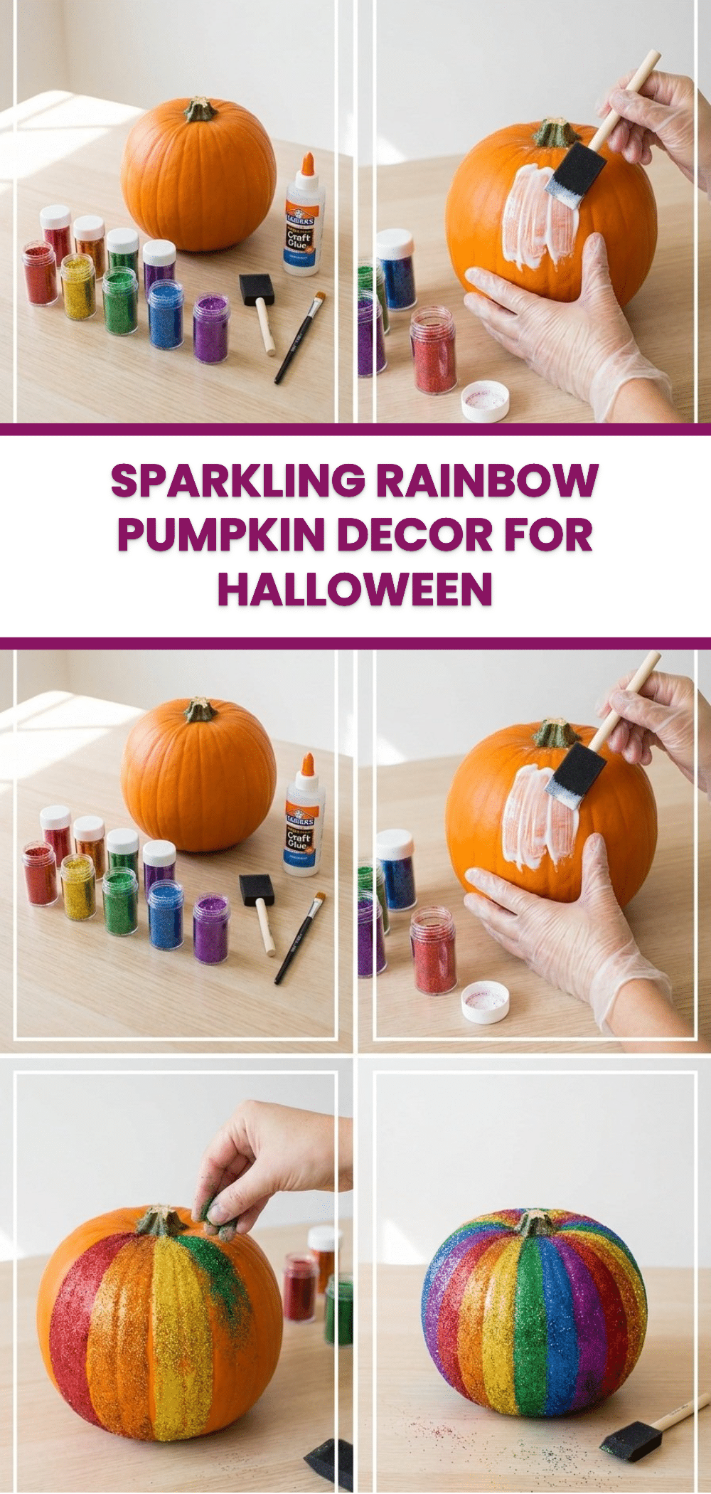 Sparkling Rainbow Pumpkin Decor for Halloween 2 Sparkling Rainbow Pumpkin Decor for Halloween