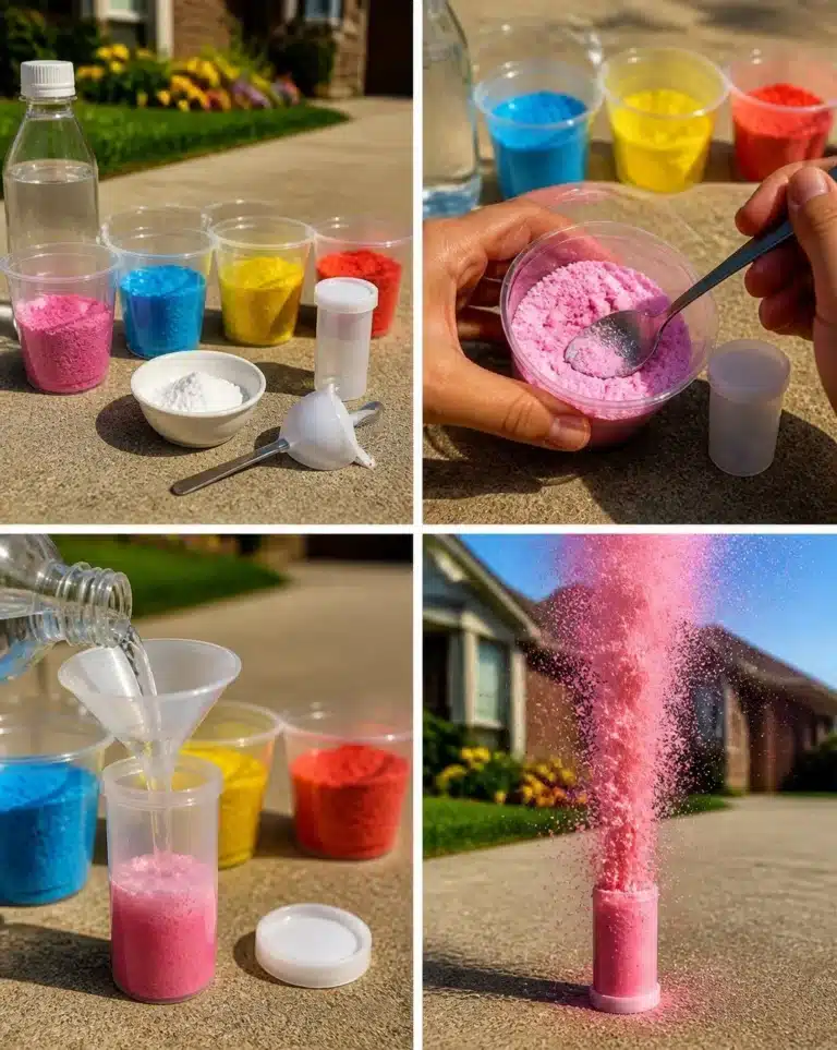 DIY pop rockets using chalk and vinegar in a fun science experiment