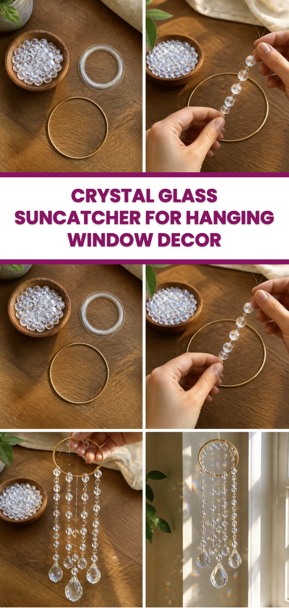 Crystal Glass Suncatcher for Hanging Window Decor 3 Crystal Glass Suncatcher for Hanging Window Decor
