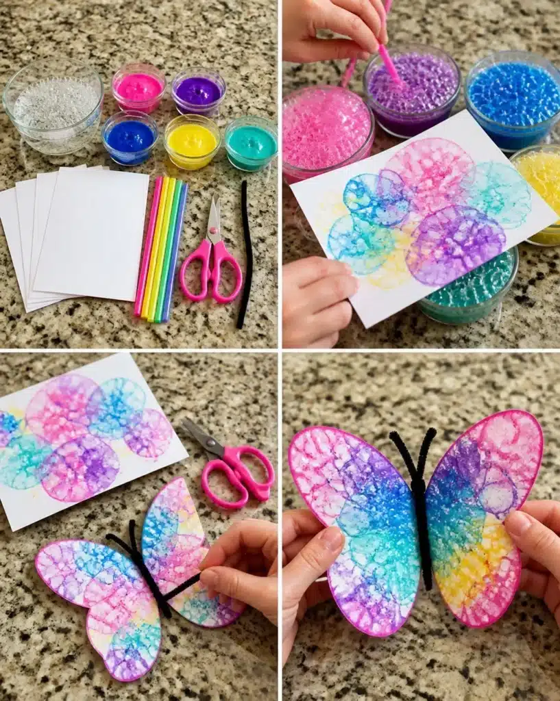 DIY Bubble Print Butterfly Wings Craft for Kids