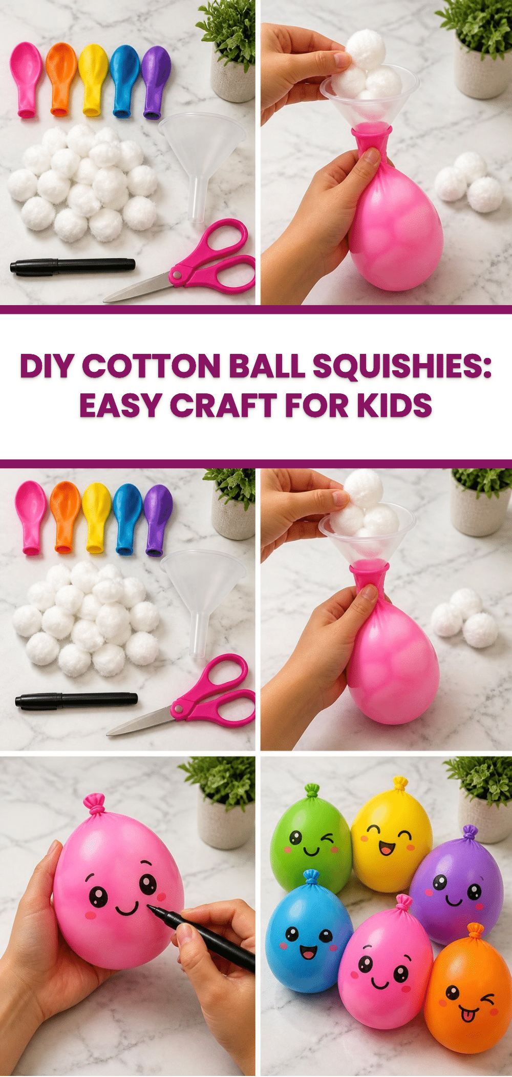 DIY Cotton Ball Squishies: Easy Craft for Kids