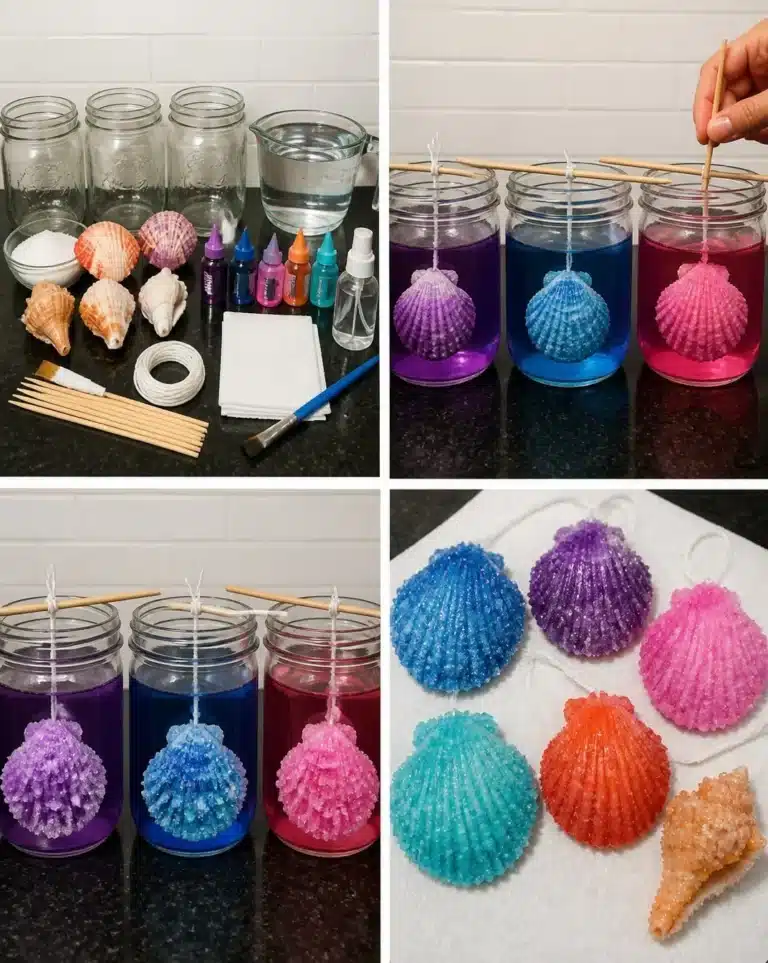 DIY sparkling crystal seashells for beautiful home decor