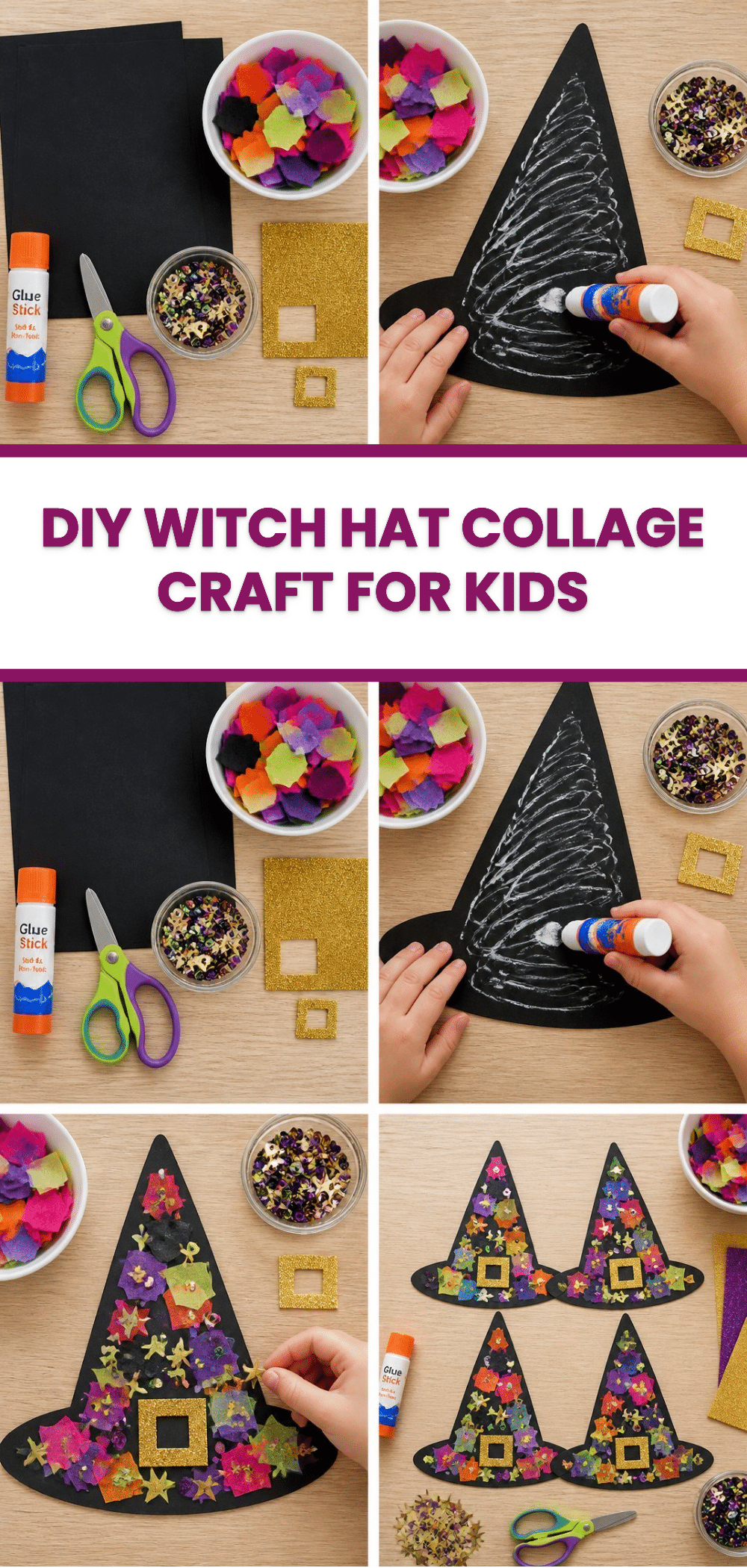 DIY Witch Hat Collage Craft for Kids 3 DIY Witch Hat Collage Craft for Kids