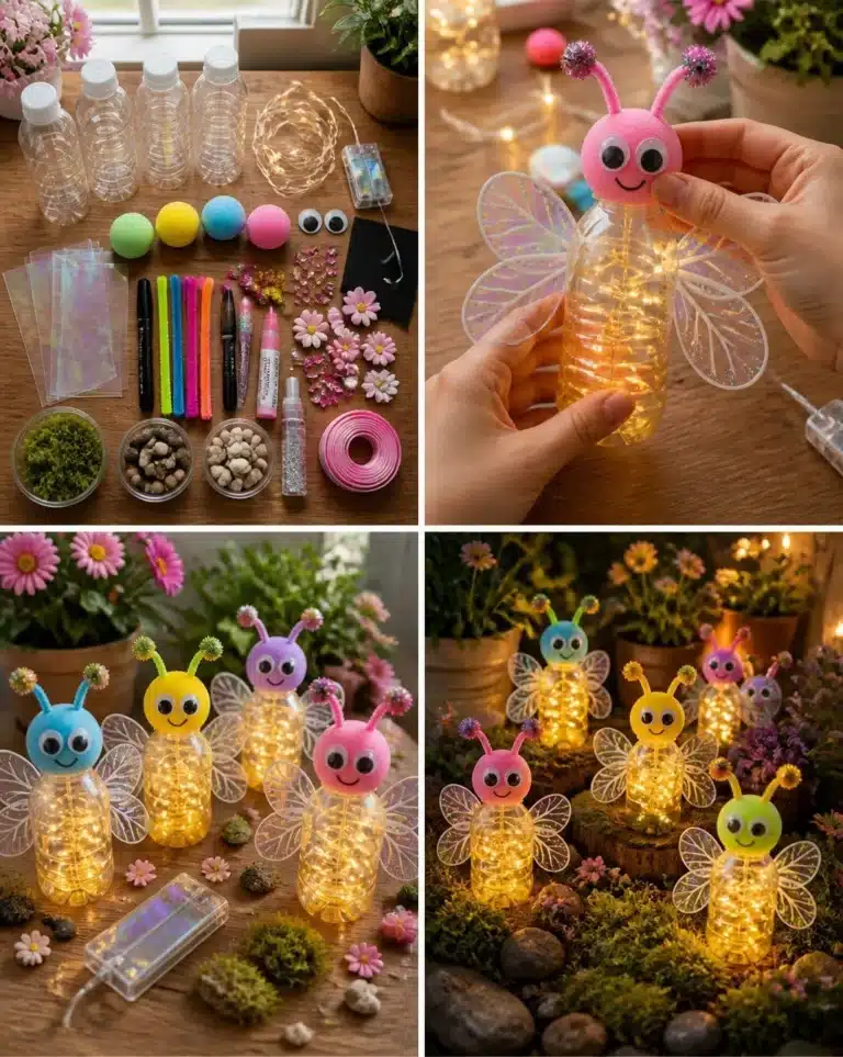 DIY glowing firefly bottle lights for enchanting home decor