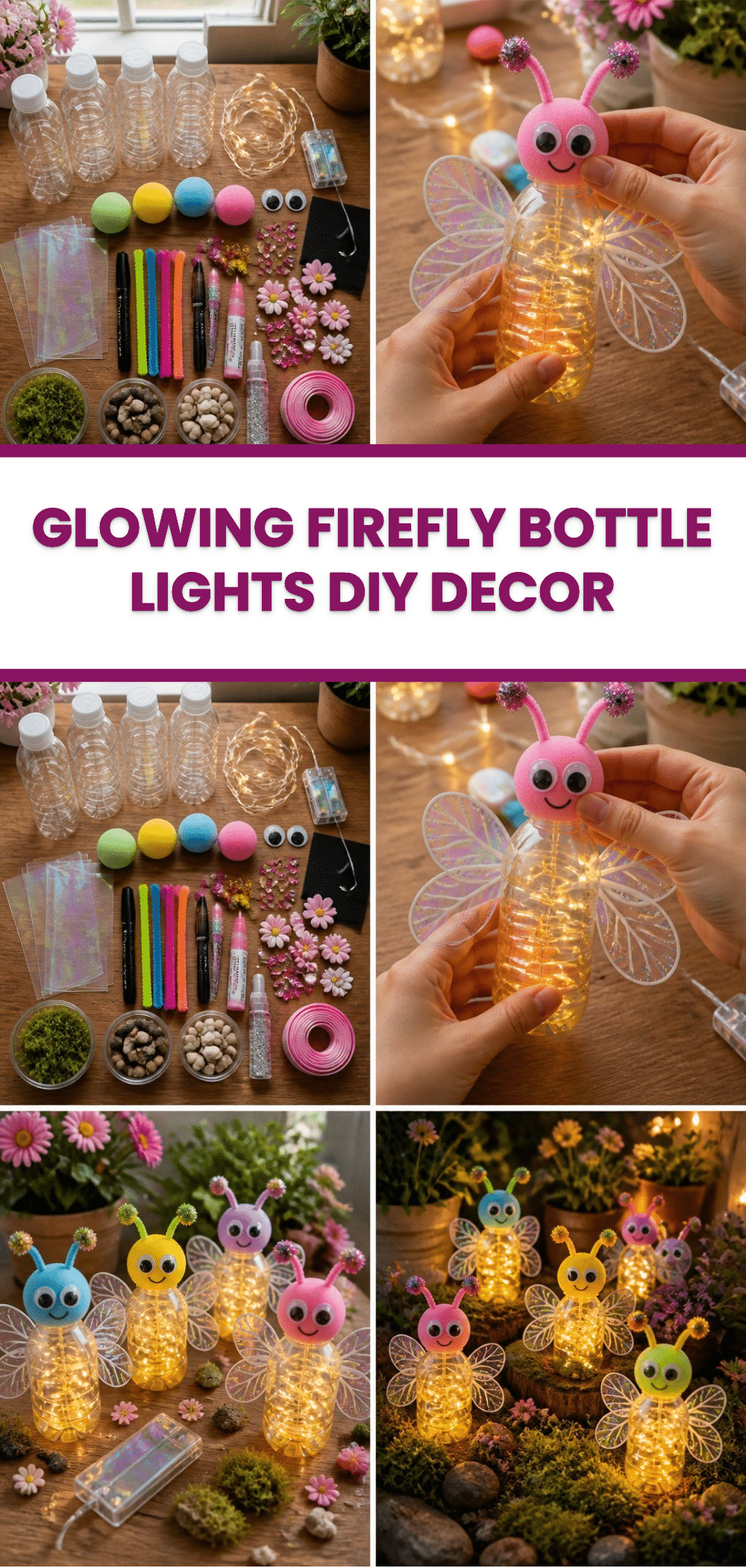 Glowing Firefly Bottle Lights DIY Decor 3 Glowing Firefly Bottle Lights DIY Decor