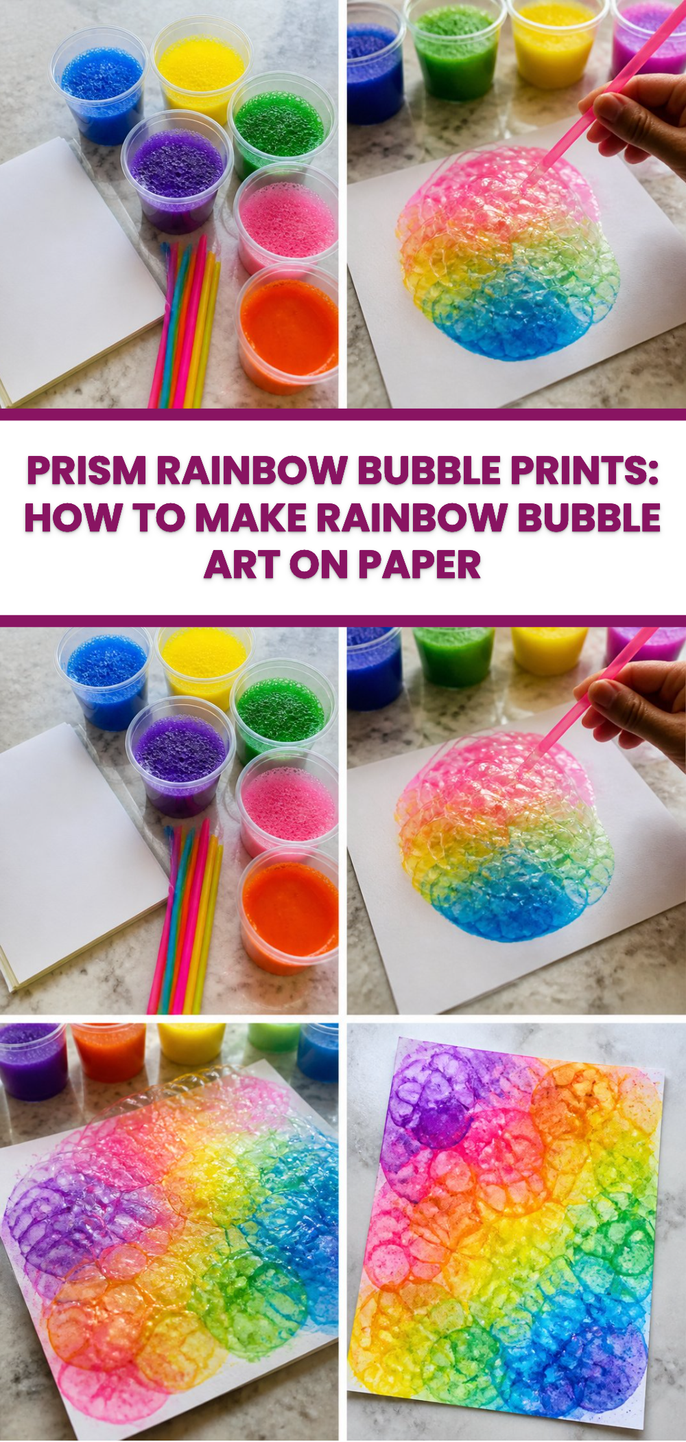 Prism Rainbow Bubble Prints: How to Make Rainbow Bubble Art on Paper