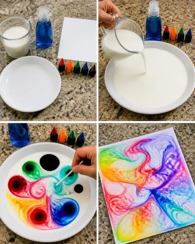 Colorful Rainbow Milk Swirl print design tutorial