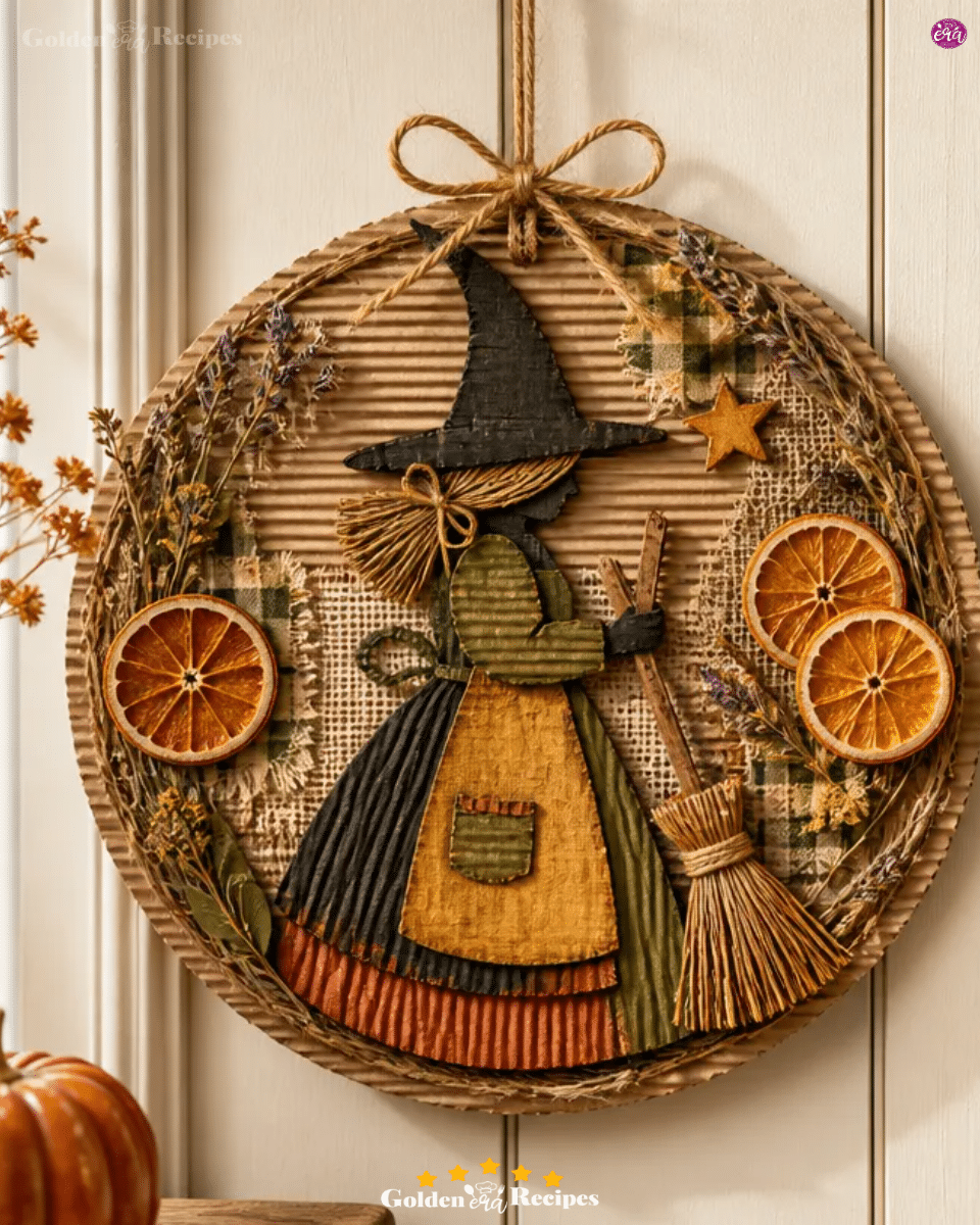 DIY Cardboard Door Hanger Vintage Kitchen Witch Decor 3 DIY Cardboard Door Hanger Vintage Kitchen Witch Decor