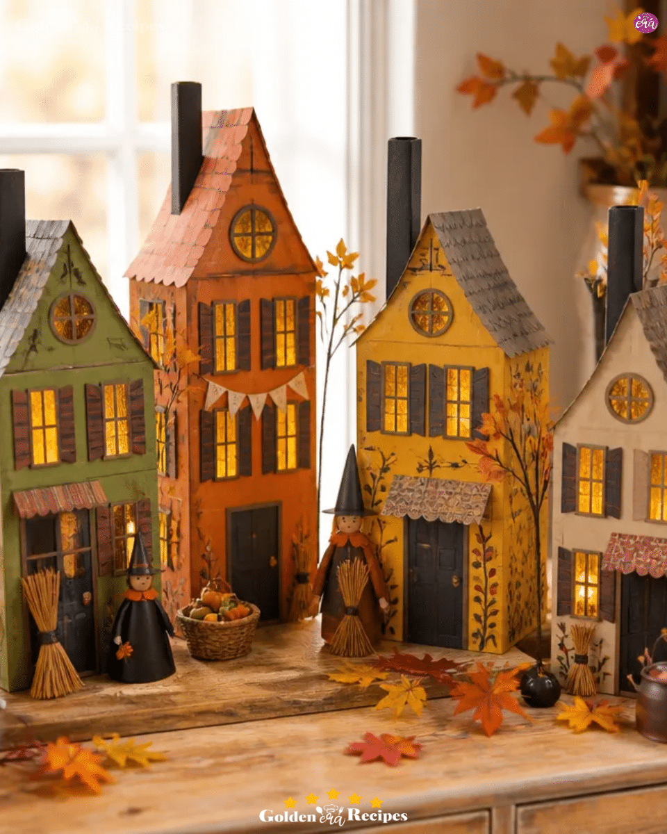 DIY Cereal Box Vintage Kitchen Witch Village Display 3 DIY Cereal Box Vintage Kitchen Witch Village Display