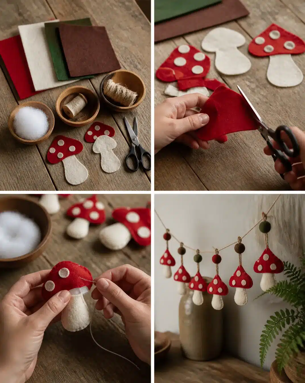 DIY Felt 70s Mushroom Garland