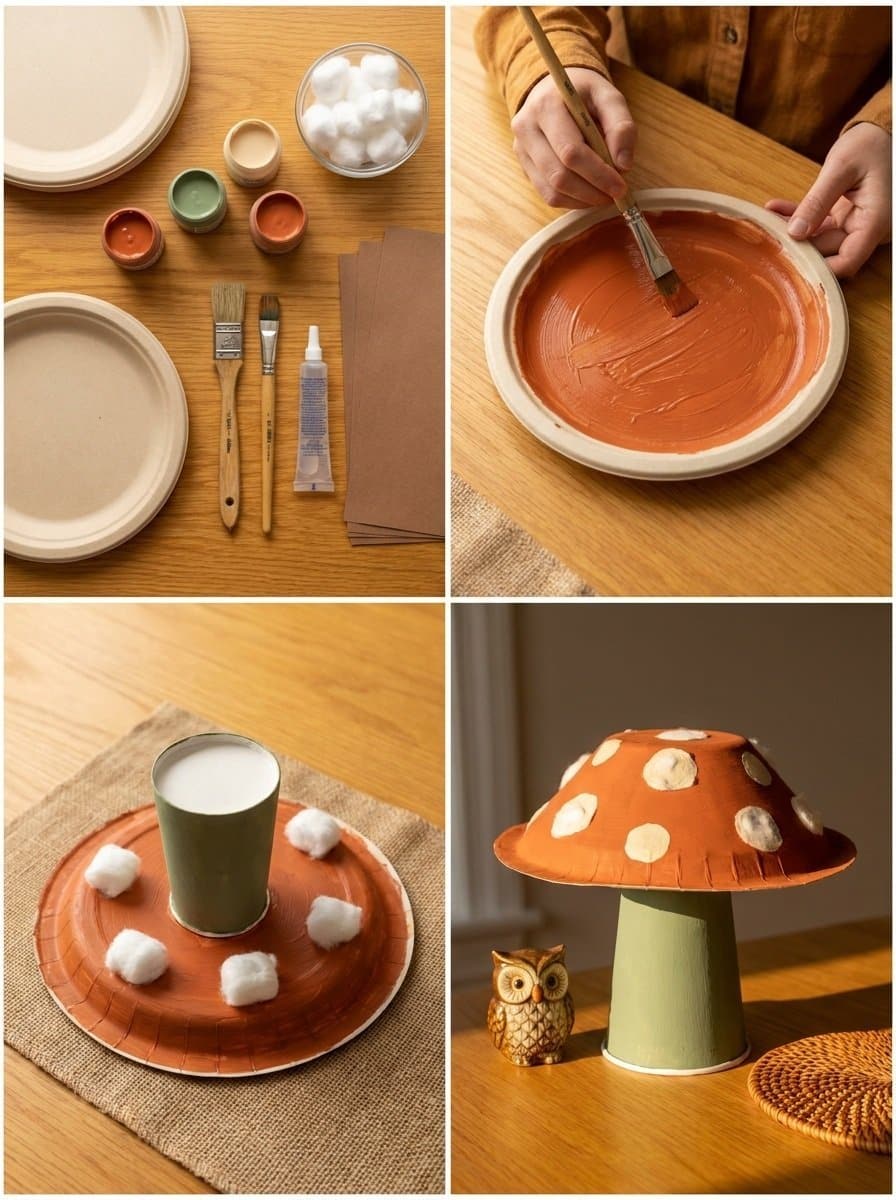DIY Mushroom Paper Plate Craft for Kids 70s Style 2 Mushroom Paper Plate Craft for Kids 70s Style