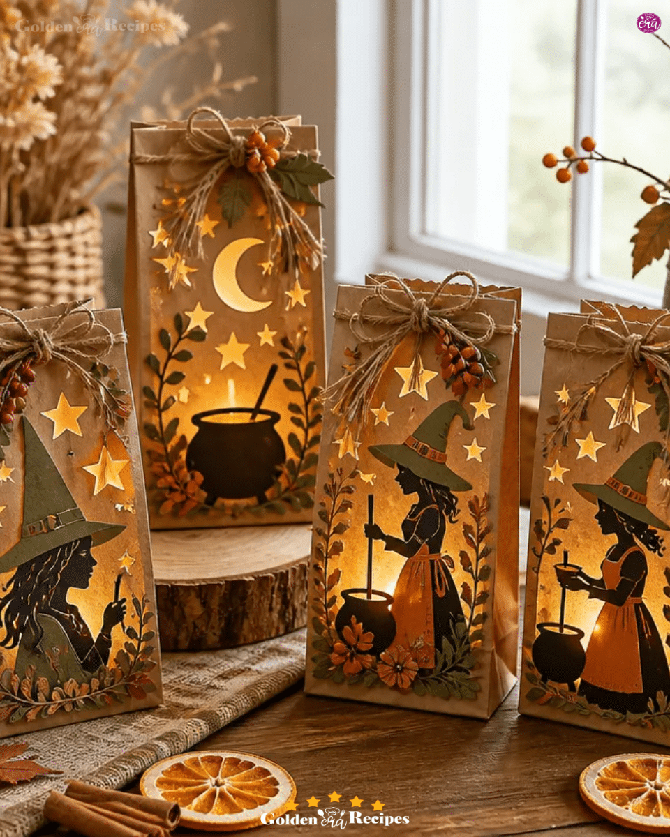 DIY Paper Bag Luminary Set: Vintage Kitchen Witch Lanterns 2 DIY Paper Bag Luminary Set: Vintage Kitchen Witch Lanterns