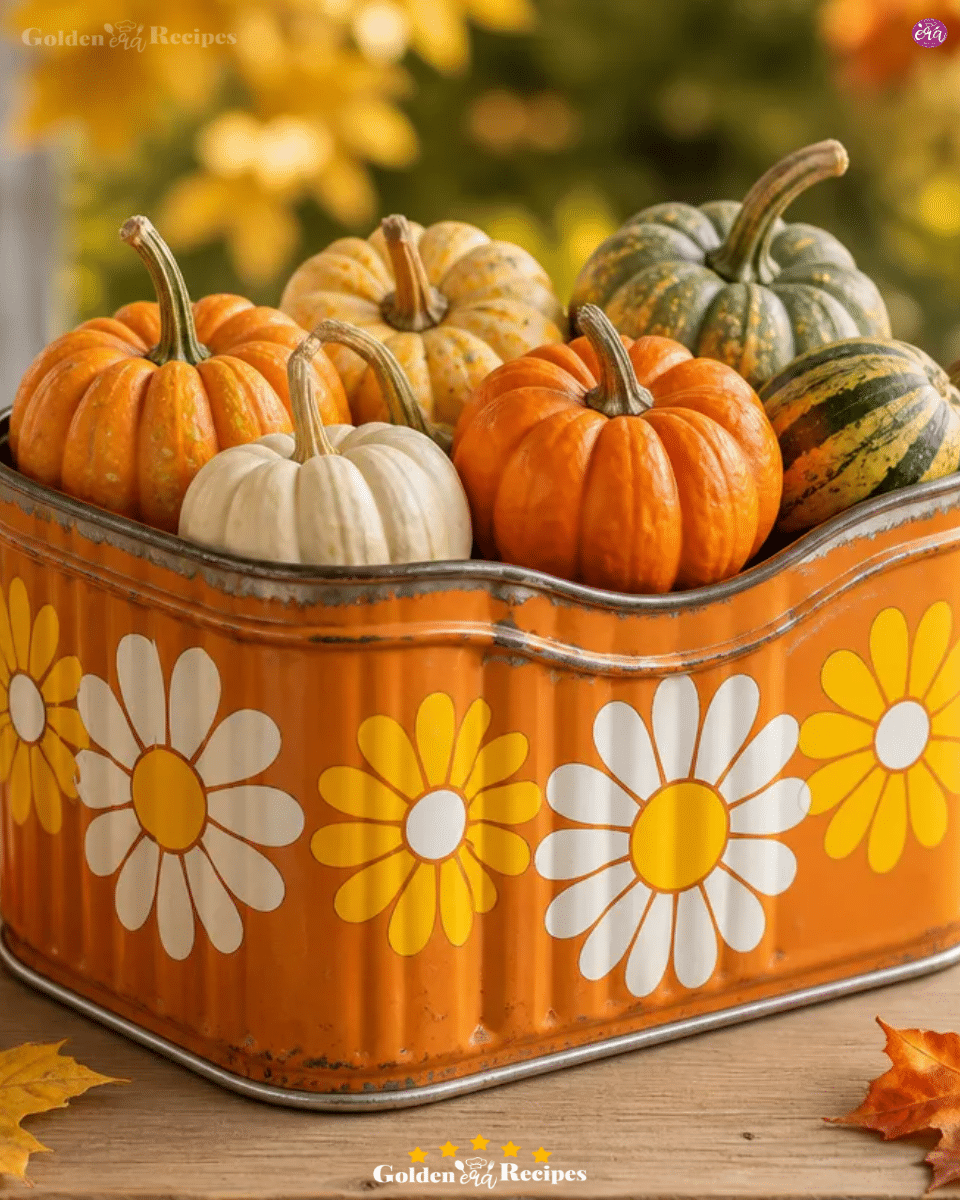 DIY Pumpkin Organizer From Upcycled Tin With Retro Daisy 2 DIY Pumpkin Organizer From Upcycled Tin With Retro Daisy