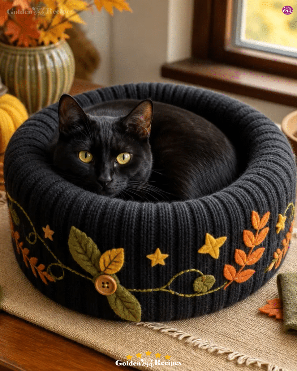 DIY Sweater-Sleeve Mod Black Cat Cozy 3 DIY Sweater-Sleeve Mod Black Cat Cozy