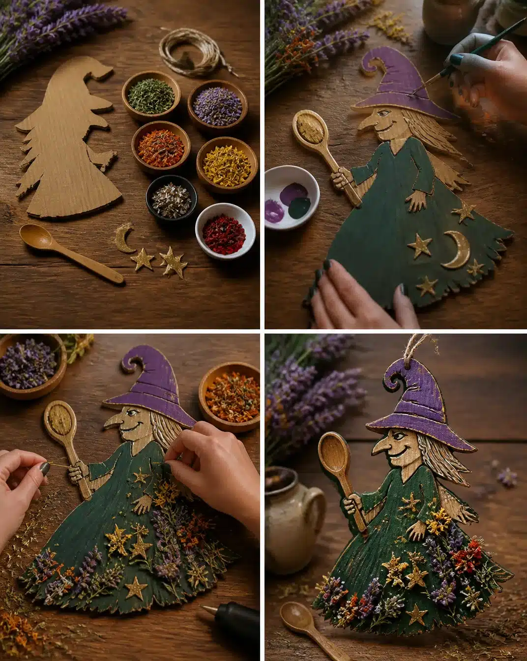 How to Make a Cardboard Vintage Kitchen Witch Door Hanger
