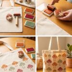 DIY Canvas Tote With 70s Mushroom Stamp Print