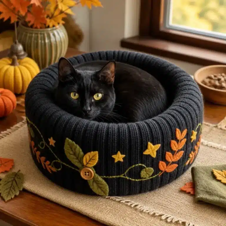 DIY Sweater-Sleeve Mod Black Cat Cozy 8 DIY black cat cozy sweater-sleeve mod project for fall fashion